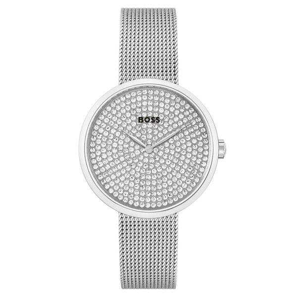 Hugo Boss Steel Mesh Silver White Dial Women's Watch 1502657