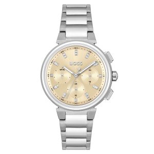 Hugo Boss Stainless Steel Gold Dial Multi-Function Women's Watch 1502676