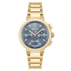 Hugo Boss Gold Steel Blue Dial Multi-Function Women's Watch 1502677