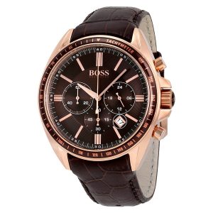 Hugo Boss Driver Chronograph Brown Dial Brown Leather Men's Watch 1513093
