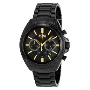 Hugo Boss Chronograph Black Dial Black Ion-Plated Men's Watch 1513277