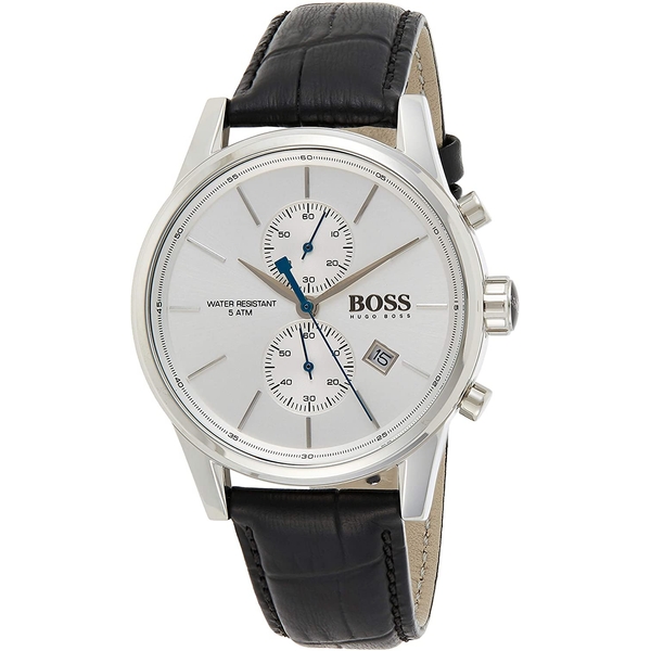 Hugo Boss Jet Black Dial Leather Strap Men's Watch 1513282