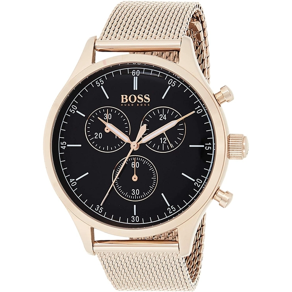 Hugo Boss Men's Companion Rose Gold-Tone Steel Bracelet Watch 1513548