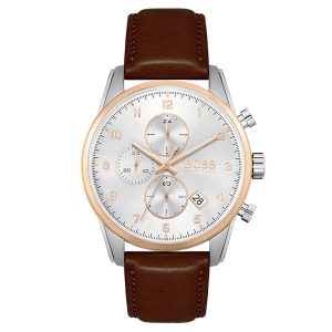 Hugo Boss Brown Leather Chrono Men's Watch 1513786