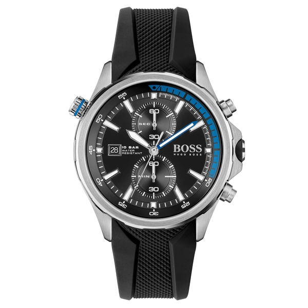Hugo Boss Silicone Black Dial Chronograph Men's Watch 1513820