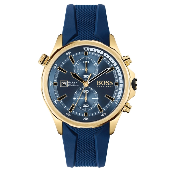Hugo Boss Globetrotter Blue Silicone Men's Chronograph Watch 1513822