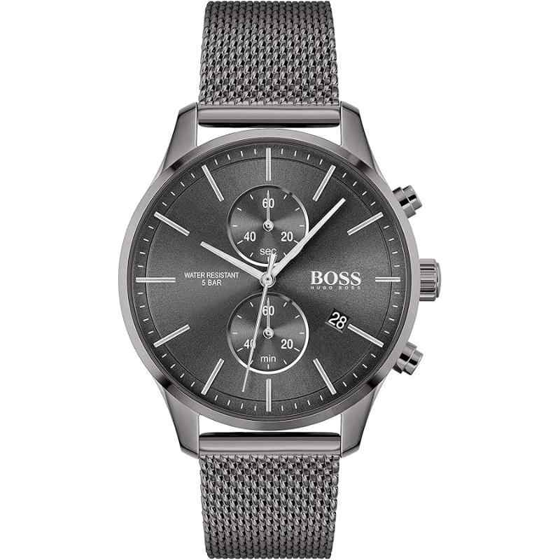Hugo Boss Associate Men's Watch 1513870 Anthracite Milanese Mesh Chronograph