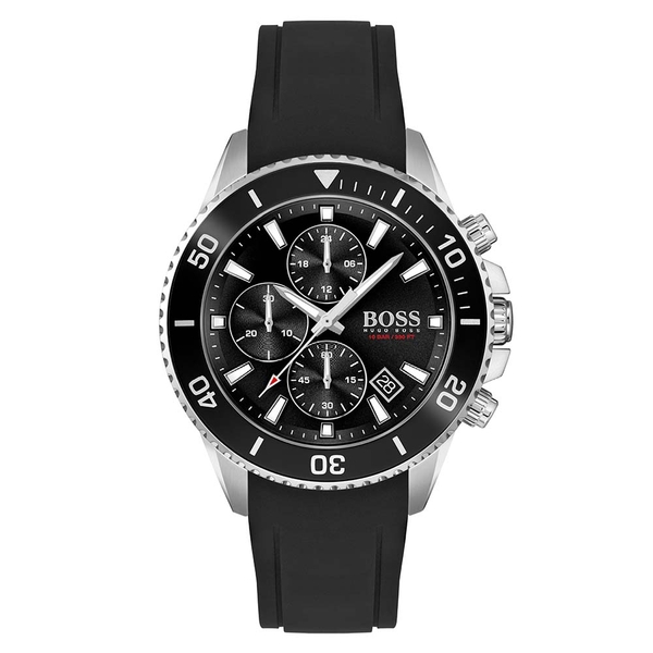 Hugo Boss Admiral Black Silicone Men's Chronograph Watch 1513912
