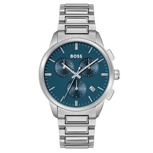 Hugo Boss Silver Steel Blue Dial Men's Chrono Watch 1513927