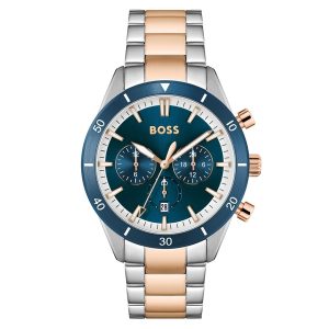 Hugo Boss 1513937 Santiago Two-Tone Steel & Blue Mens Watch