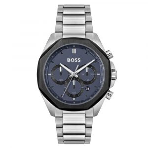 Hugo Boss Silver-Tone Steel Blue Dial Chronograph Men's Watch 1514015