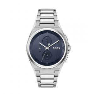 Hugo Boss Men's Watch Steer 1514048 Silver Steel Bracelet Blue Dial