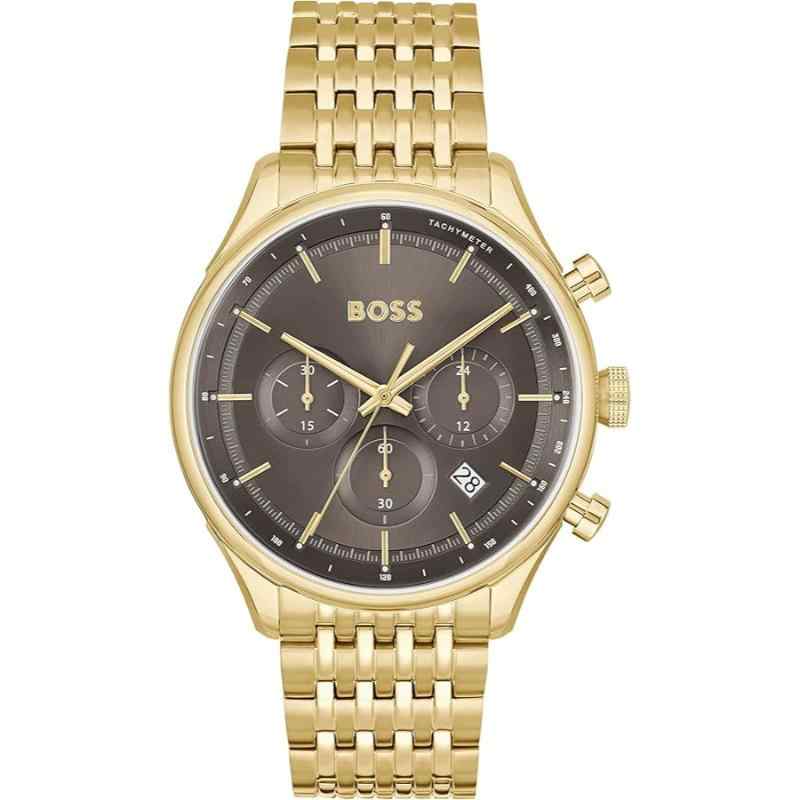 Hugo Boss Gold Steel Dark Grey Dial Chronograph Men's Watch 1514051