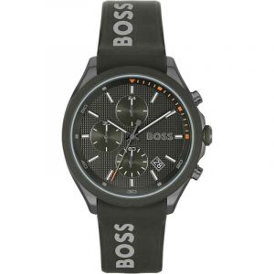 Hugo Boss Silicone Green Dial Chronograph Men's Watch 1514060
