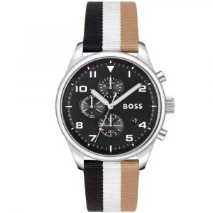 Hugo Boss Multi-Colour Nylon Black Dial Chronograph Men's Watch 1514062