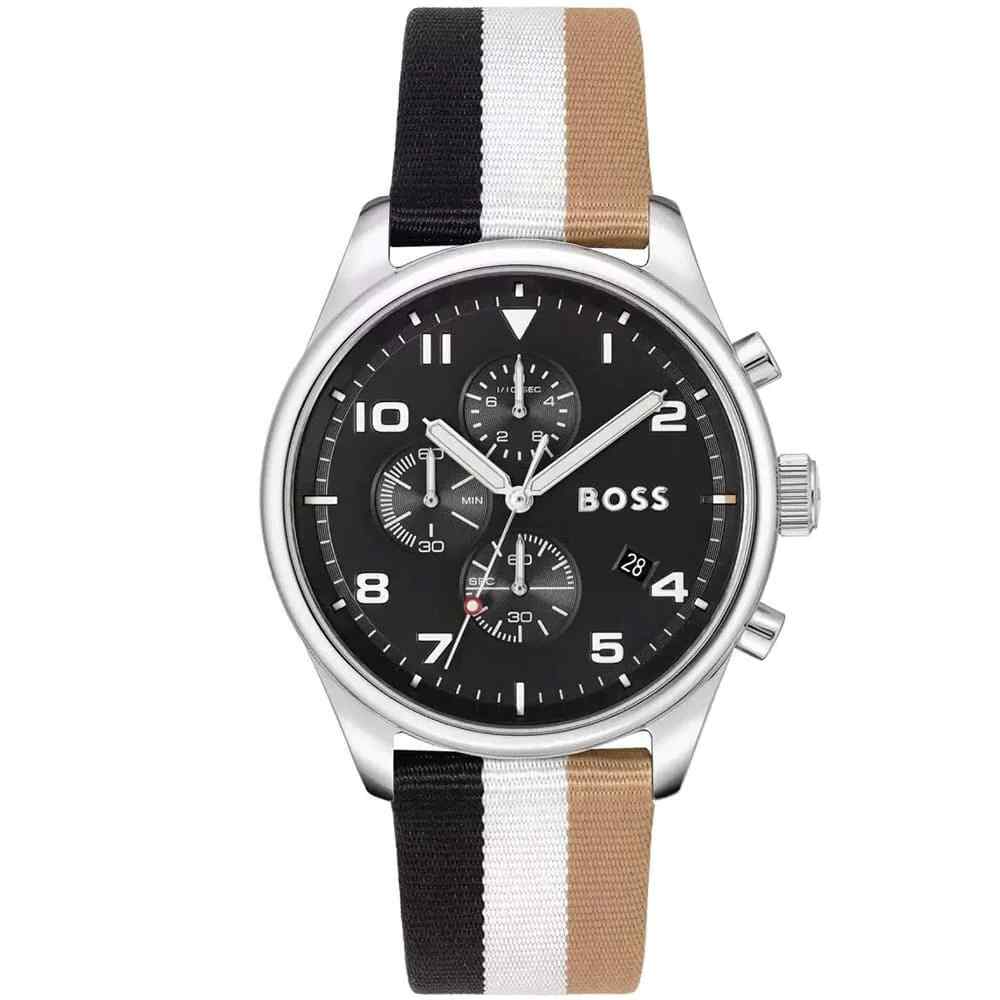 Hugo Boss Multi-Colour Nylon Black Dial Chronograph Men's Watch 1514062
