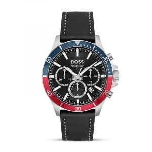 Hugo Boss Watches Boss Gents Troper Chronograph Black Leather Strap Watch 1514099