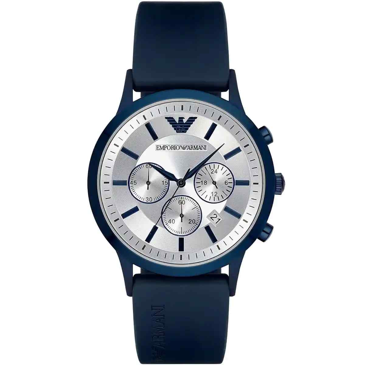 Emporio Armani Men's Watch Renato AR11026 Blue Silicone Strap