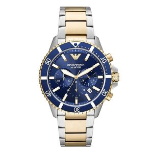 Emporio Armani Watch Men's Chronograph Diver 2 Tone Blue AR11362