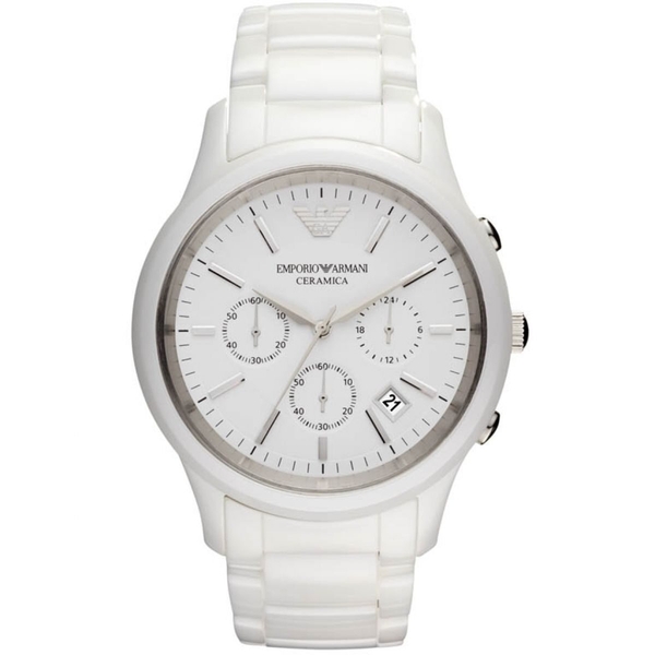 Emporio Armani Ceramica Chronograph White Dial Men's Watch AR1453
