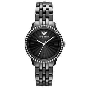Emporio Armani Ladies Watch Crystal Ceramica Black AR1478