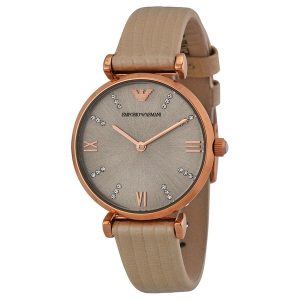 Emporio Armani Retro Warm Grey Dial Ladies Watch AR1681