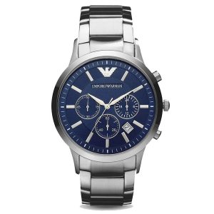Emporio Armani AR2448 Men's Blue Dial Steel Chronograph Watch