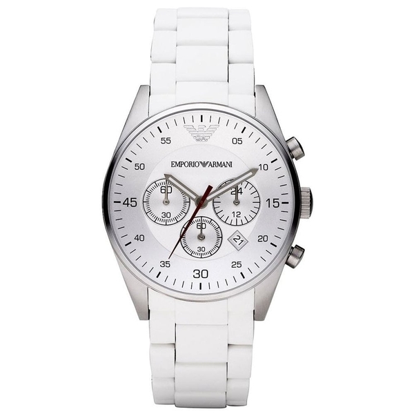 Emporio Armani Men's Chronograph Watch Tazio White AR5859