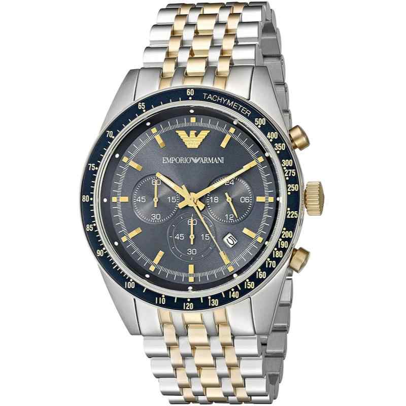 Emporio Armani Men's Tazio Chronograph Watch Two Tone AR8030