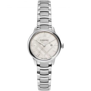 Burberry The Classic BU10108 Women's Silver 32mm Watch - Beige Dial