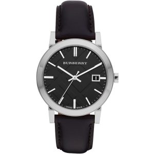 Burberry The City Check BU9009 Unisex Watch - Black Leather Strap