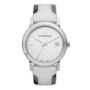 Burberry The City Check White Leather Watch BU9019 (Unisex)