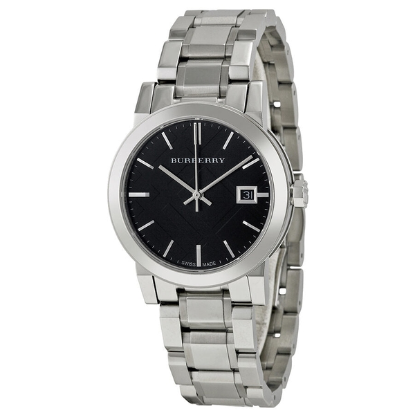 Burberry Women's BU9101 Check Stamped Dial Stainless Steel Watch