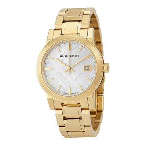 Burberry Women's BU9103 Classic Gold-Tone Watch with White Dial
