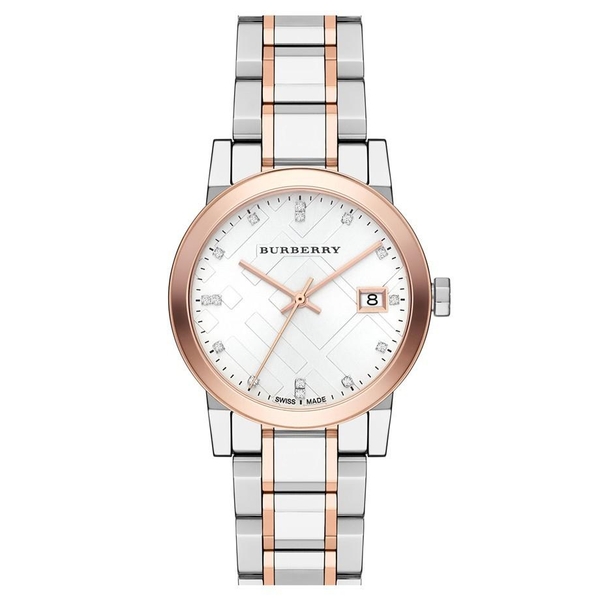 Burberry Women's Two-Tone Diamond Check Stamped Watch (BU9127)