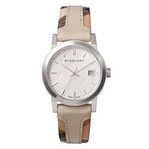 Burberry The City Haymarket BU9132 Women's White Dial Leather Watch