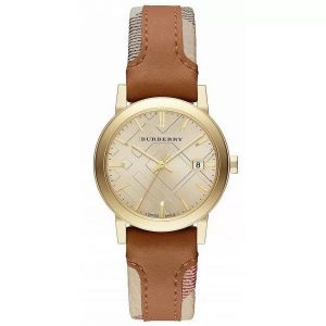 Burberry The City Haymarket 34mm Gold Dial Women's Watch - BU9133