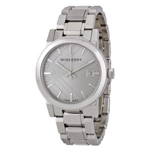 Burberry The City Ladies' Grey Check Dial Stainless Steel Watch (BU9143)