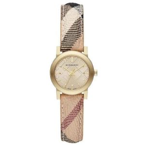 Burberry The City Haymarket Check Ladies Watch - Yellow Gold (BU9219)