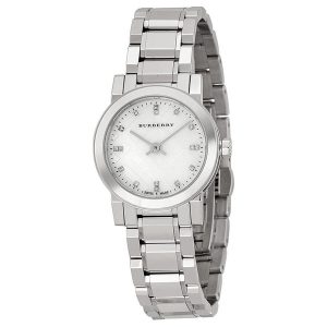 Burberry Women's Petite BU9224 Diamond-Accented Mother-of-Pearl Watch