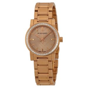 Burberry BU9225 Women's Petite Rose Gold-Tone Diamond Accent Watch