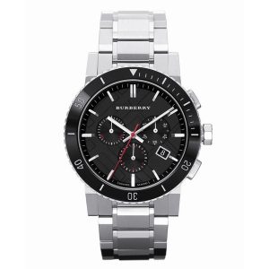 Burberry The City Men's Chronograph Watch - 42mm Silver BU9380 - Black Dial
