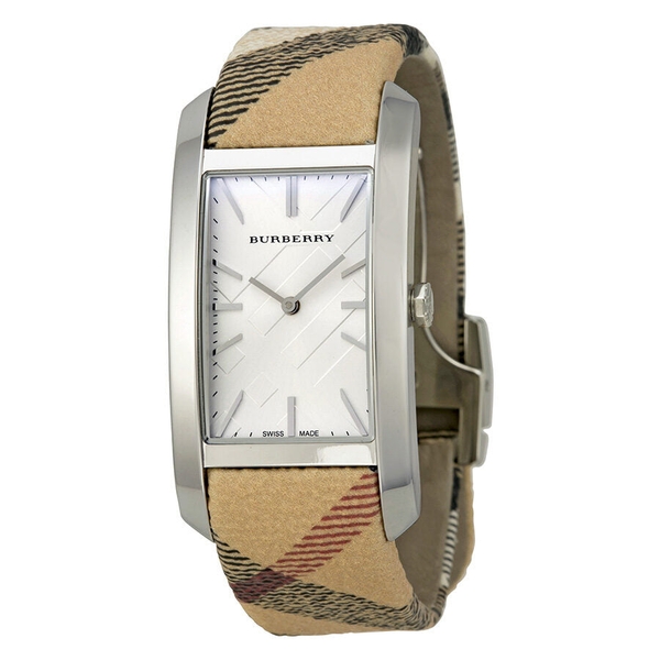 Burberry The Pioneer Silver Check Haymarket Watch BU9406