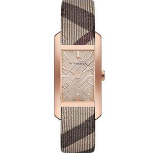 Burberry The City Square Rose Gold Leather Watch BU9408 - Women's