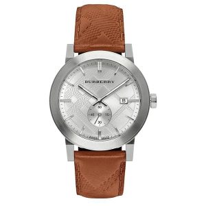 Burberry The City Men's Silver Dial Brown Leather Watch BU9904