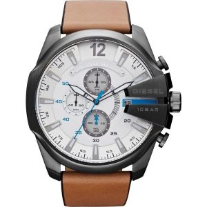 Diesel Mega Chief DZ4280 Men's Brown Leather Watch - 51mm