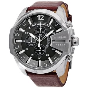 Diesel Mega Chief Oversized Chronograph Watch - Grey/Brown (DZ4290)