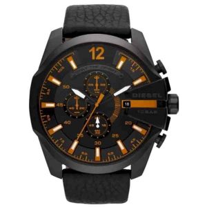 Diesel DZ4291 Mega Chief Chronograph Black Leather Watch (55mm)