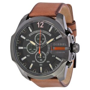 Diesel Mega Chief Oversized Chronograph Watch - Black/Brown (DZ4343)