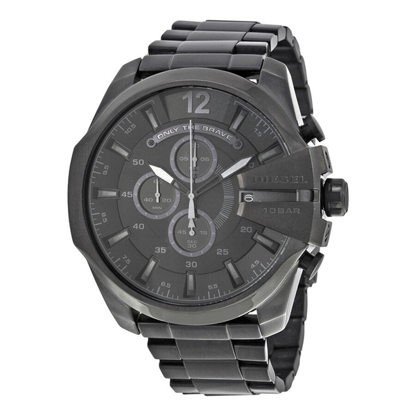 Diesel Mega Chief Chronograph Black Stainless Steel Men's Watch DZ4355